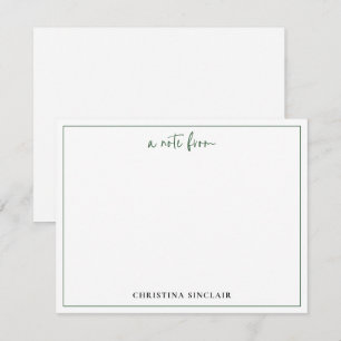 Beruflich Chic Emerald Green Typografy Border Mitteilungskarte