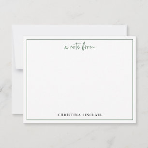 Beruflich Chic Emerald Green Typografy Border Mitteilungskarte