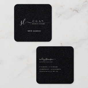 Beruflich Chic Signature Deep Premium Black Quadratische Visitenkarte