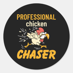 Beruflich Chicken Chaser Runder Aufkleber