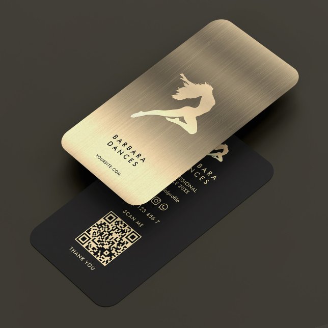 Beruflich Dancer Elegant Gold Choreograf Visitenkarte (Professional Dancer Elegant Gold Choreographer Business Card
)