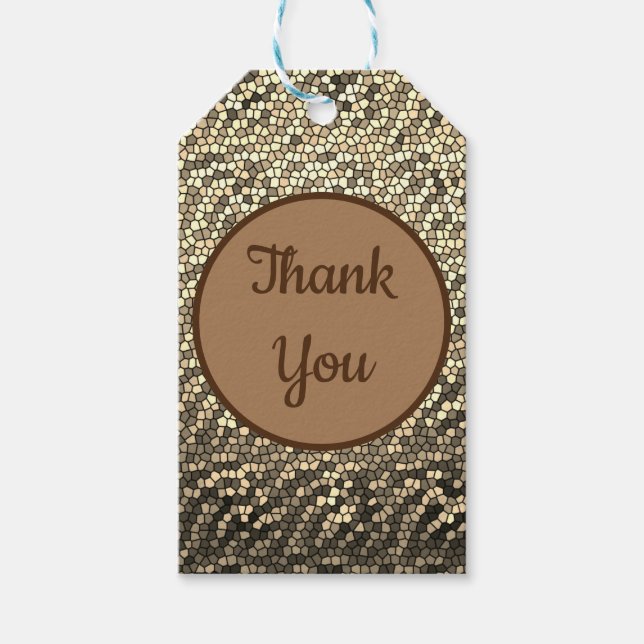 Beruflich danke Ihnen, Brown Tile Pattern Mosaik Geschenkanhänger (Vorderseite)