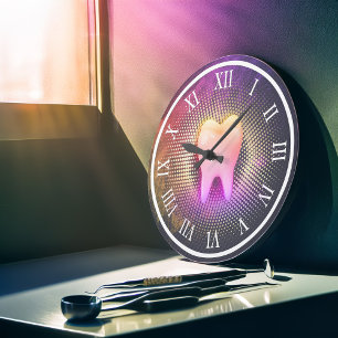 Beruflich Dentalklinik-Rose Gold-Stand Große Wanduhr