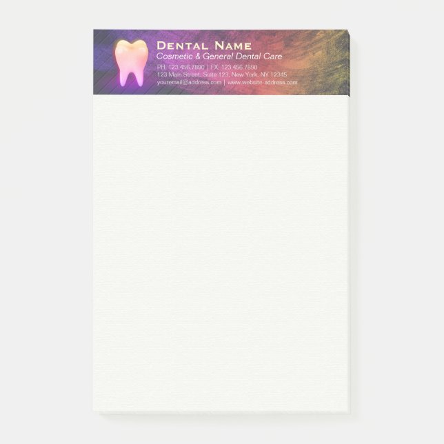 Beruflich Dentalklinik-Rose Gold-Stand Post-it Klebezettel (Vorderseite)