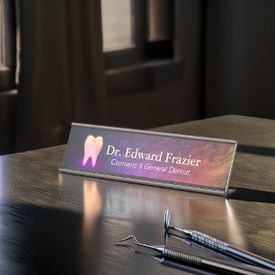 Beruflich Dentalklinik-Rose Gold-Stand Schreibtischnamensplakette