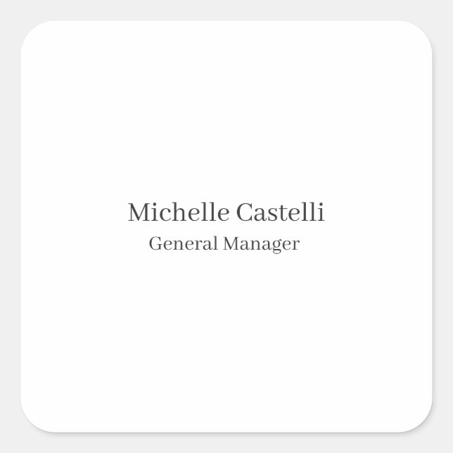 Beruflich Einzigartig klassisch einfach Quadratischer Aufkleber (Vorderseite)