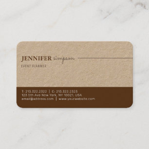 Beruflich Elegant Beruflich Kraft Brown Visitenkarte