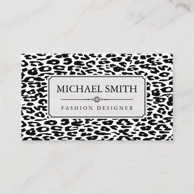 Beruflich Elegant Modern Leopard Skin #25 Visitenkarte (Vorderseite)