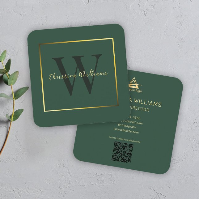 Beruflich Elegant Modernes, Minimalistisch einziga Quadratische Visitenkarte (Professional Elegant Modern Minimalist Unique Square Business Card)