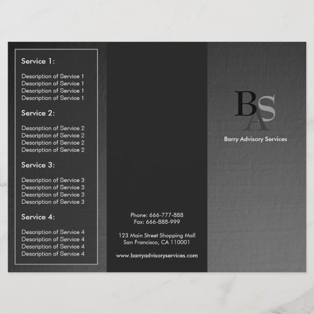 Beruflich Elegante Moderne Grau Schwarze Broschüre (Vorderseite)