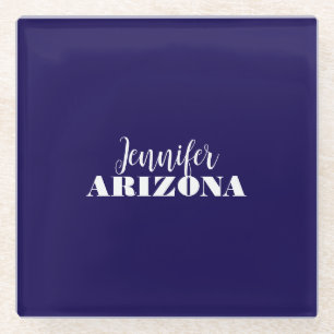 Beruflich elegante moderne minimalistisch dunkelbl glasuntersetzer