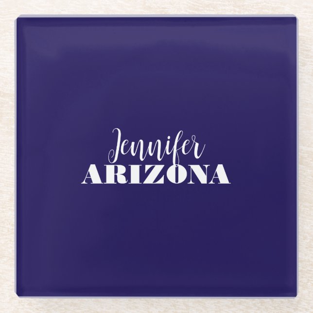 Beruflich elegante moderne minimalistisch dunkelbl glasuntersetzer (Vorderseite)