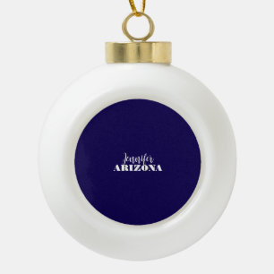 Beruflich elegante moderne minimalistisch dunkelbl keramik Kugel-Ornament