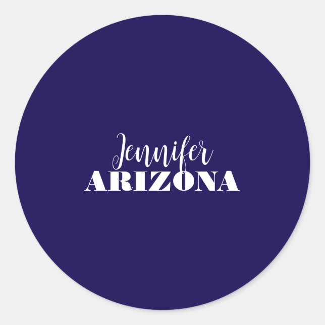 Beruflich elegante moderne minimalistisch dunkelbl runder aufkleber (Vorderseite)