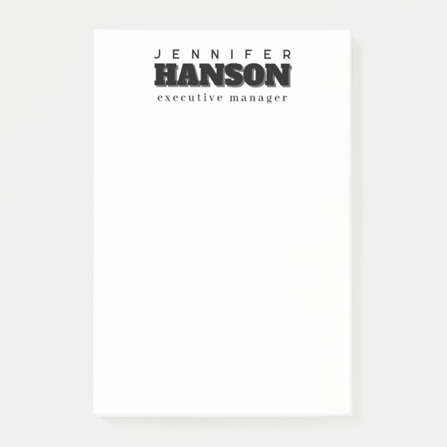 Beruflich elegante moderne minimalistische schlich post-it klebezettel (Vorderseite)