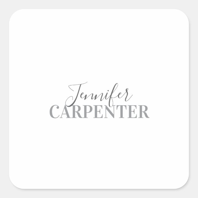 Beruflich elegante moderne minimalistische schlich quadratischer aufkleber (Vorderseite)