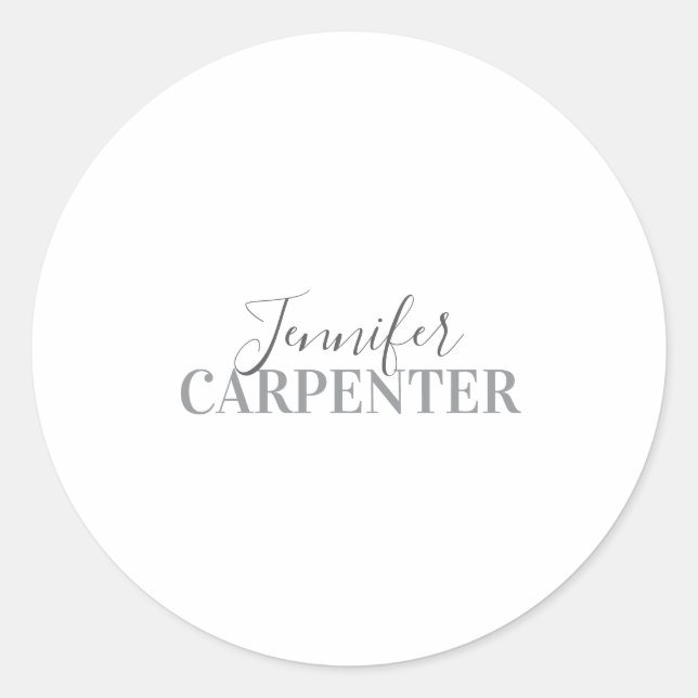 Beruflich elegante moderne minimalistische schlich runder aufkleber (Vorderseite)