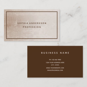 Beruflich Elegantes modernes Beige Brown Business  Visitenkarte