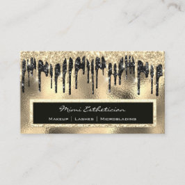 Beruflich Event Eyelash Glass Gold Black Tropfen Visitenkarte