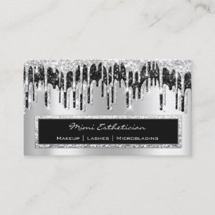 Beruflich Event Eyelash Rose Silver Black Tropfens Visitenkarte