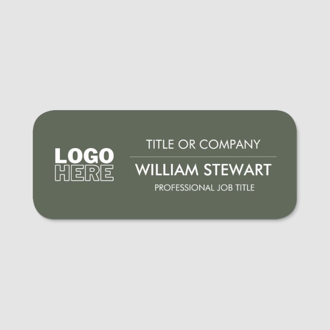 Beruflich Forest Green Logo Mitarbeiter Mitarbeite Namensschild (Vorderseite)