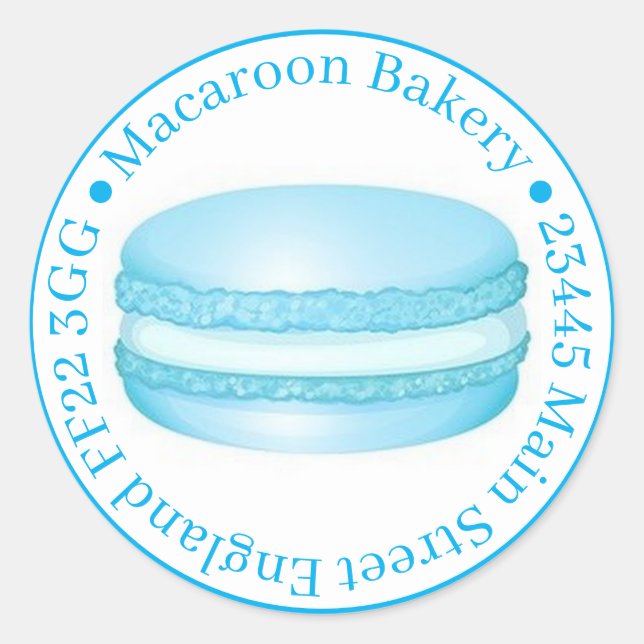 Beruflich Gefällige Beutel - Macaroon Blue Runder Aufkleber (Vorderseite)