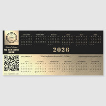 Beruflich Generic black&gold 2026 calendar magn