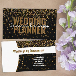 Beruflich glühende Gold Glitzer Schwarz Benutzerde Visitenkarte