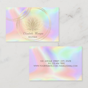 Beruflich, Gold Circles Lotus Holographic Visitenkarte