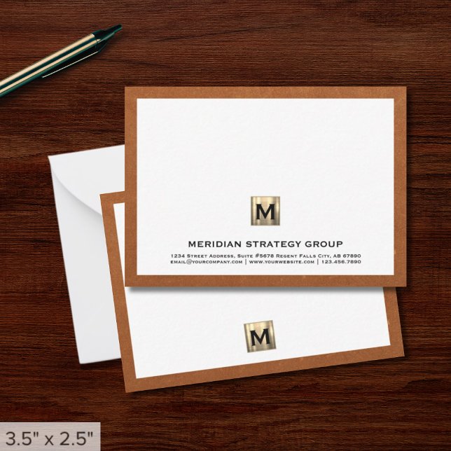 Beruflich Gold Monogramm Mitteilungskarte (Von Creator hochgeladen)