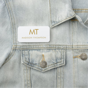 Beruflich Gold White Employee Name Business Namensschild