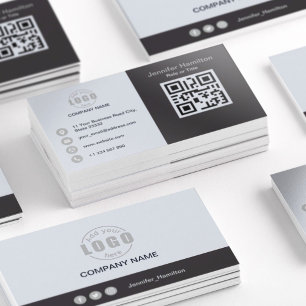 Beruflich-grau hinzufügen Sie den QR-Code Ihres Lo Visitenkarte