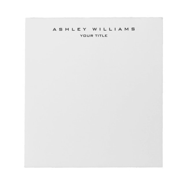 Beruflich-grau-modern schlicht einzigartig notizblock (Vorderseite)