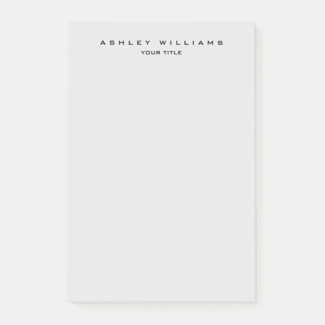 Beruflich-grau-modern schlicht einzigartig post-it klebezettel (Vorderseite)