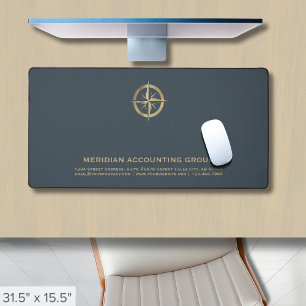 Beruflich-Graue-Gold-Compass-Logo Schreibtischunterlage