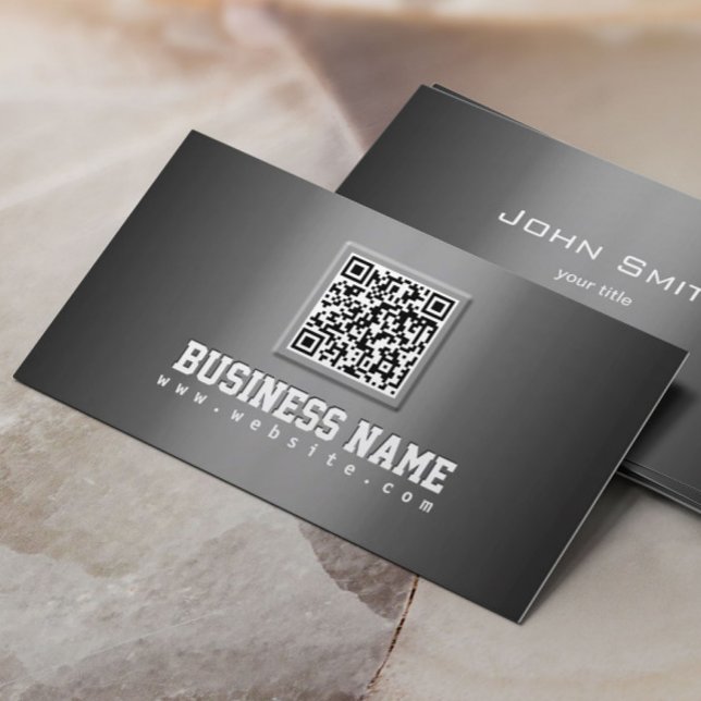 Beruflich-Graue QR Code Business Card Visitenkarte (Von Creator hochgeladen)