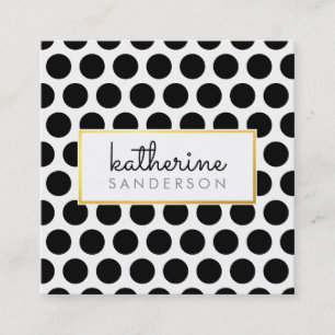 BERUFLICH GROSSE POLKA DOT modernes schwarzes Gold Quadratische Visitenkarte