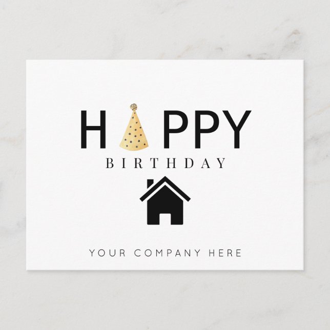 Beruflich Happy Birthday Realty Postkarte (Vorderseite)