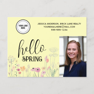 Beruflich Hello Spring Real Anwesen Marketing Postkarte