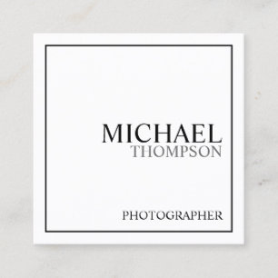 Beruflich klassisches Schwarz und Weiß Quadratische Visitenkarte