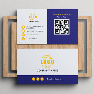Beruflich Lila Gelb hinzufügen Sie Ihren QR-Code f Visitenkarte
