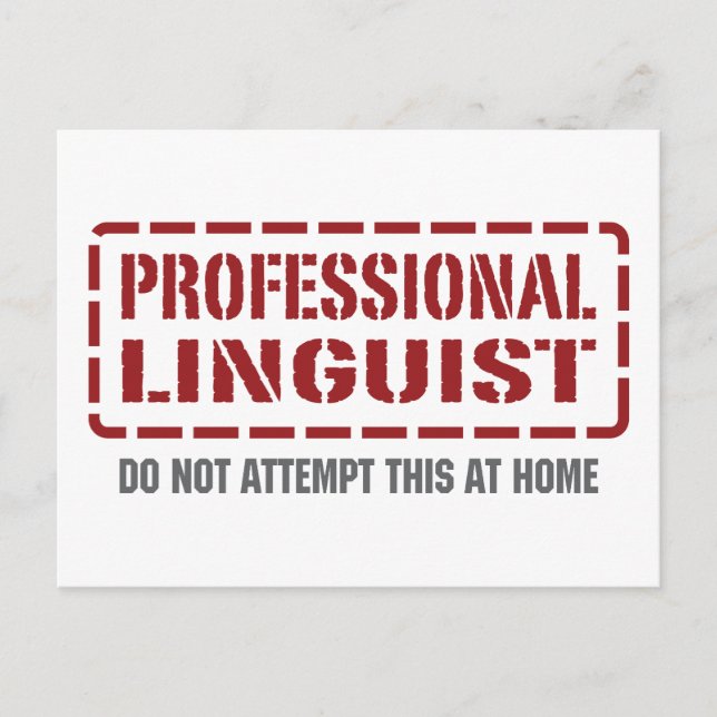 Beruflich Linguist Postkarte (Vorderseite)