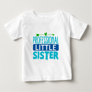 Beruflich Little Sister Blue Paint Tropfen Baby T-shirt