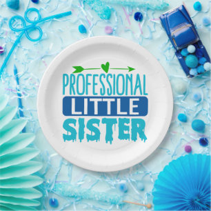 Beruflich Little Sister Blue Paint Tropfen Pappteller