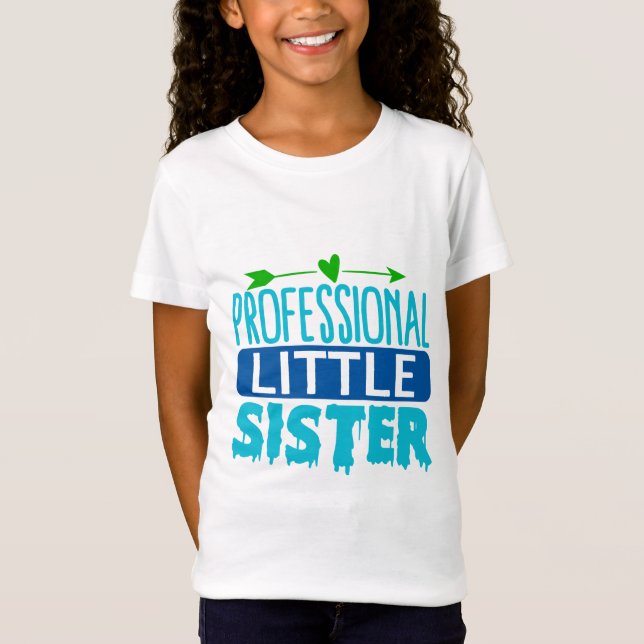 Beruflich Little Sister Blue Paint Tropfen T-Shirt (Vorderseite)