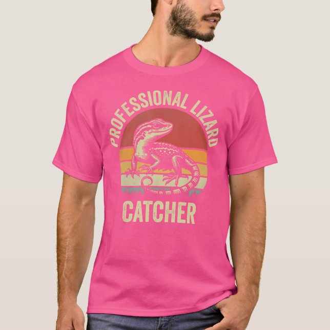 Beruflich Lizard Catcher Funny Gecko Lizard Hun T-Shirt (Vorderseite)