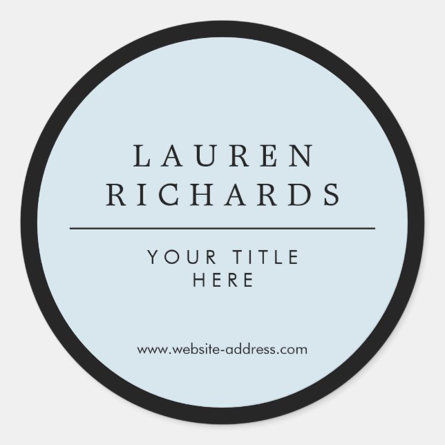 Beruflich Luxe Black und Blue Runder Aufkleber (Vorderseite)