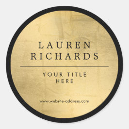 Beruflich Luxe Black und Imitate Gold Runder Aufkleber