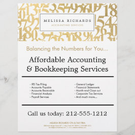 Beruflich Luxe Imitate Gold Numbers Accountant Flyer