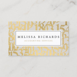 Beruflich Luxe Imitate Gold Numbers Accountant II Visitenkarte